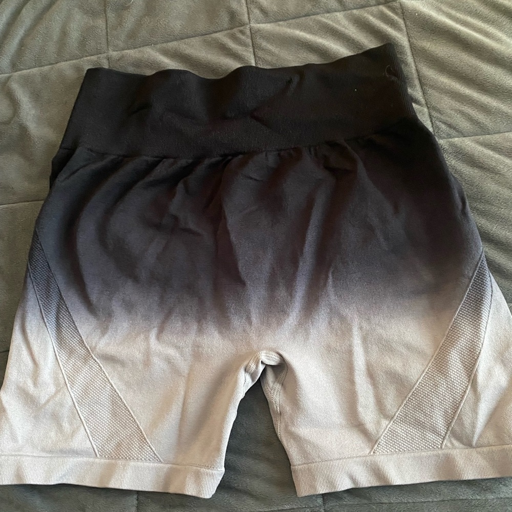 Women's Black and Gray Ombre Shorts